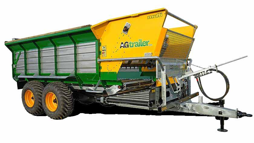 18 cubic metre Multifeed Wagon The Agtrailer 18m³ Multifeed Wagon comes standard with a back gate ladder, a gearbox floor and elevator drive system, a swivel tow eye.