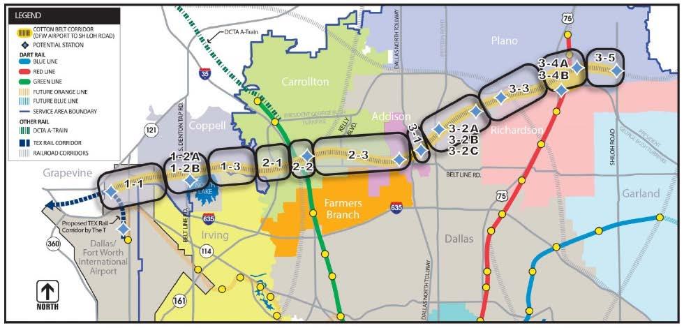 Eastern Portion of the Cotton Belt BRT & Rail Base Line Project Alignment Alternatives