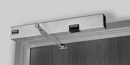 push side Surface mounted to the push (stop) frame face Double lever arm mounts directly to the door Minimum 4" (102mm) ceiling clearance required Handed Standard units accommodate doors opening 180
