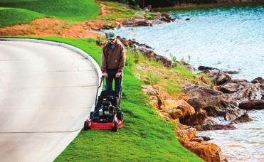 The major difference: its 30-inch cut delivers up to a 40% increase in cutting efficiency compared to a standard 21-inch mower without wearing out the machine or its operator.