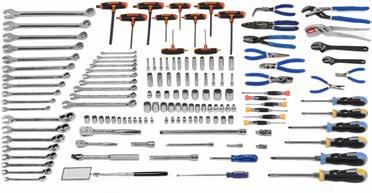 Included are a wide variety of pliers, adjustable wrenches, combination