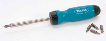 MAGNETIC RATCHETING SCREWDRIVER Comfort Grip Handle Overall Length Blade Length List Price Sales Price WRS-1 9 4 $61.80 $23.20 Includes 5 bits: 2 slotted, #1 Phillips, #2 Phillips, and T-15 Torx.