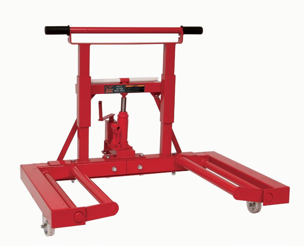 WHEEL DOLLY Hydraulic system actuated to provide smooth, positive power for the removal and installation of single, tandem, and duplex tires and wheels Lift arms can be adjusted to handle