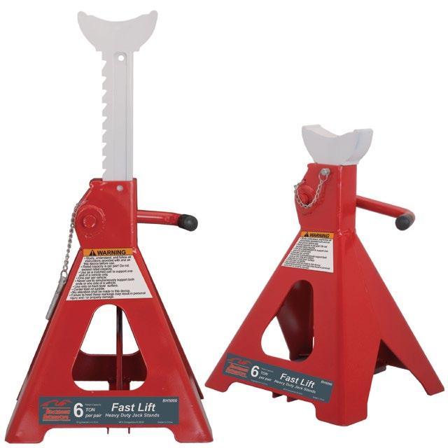 FAST LIFT JACK STANDS BH5066 Patented technology automatically raises ratchet bar to load Counter-weighted pawl