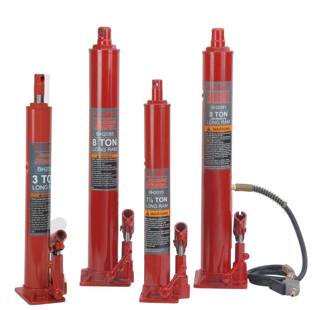 CRANE JACKS Hydraulic system is protected from internal damage by a patented by-pass mechanism Machined and polished cylinders with die-cut threads provide non-abrasive leak-free, durable performance