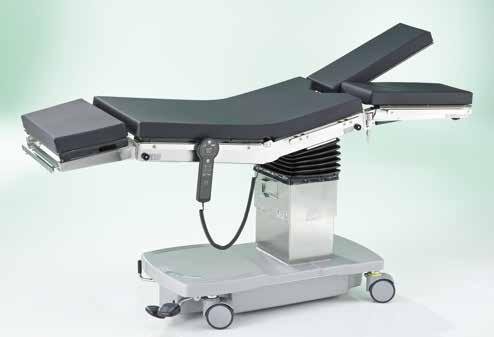 of these table movements may also be operated manually by hydraulic foot pump. Manual servo-assisted adjustment of the back section. Rechargeable batteries.