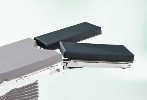 Description Head rest Model No. 101.2580.1 servo-assisted one-hand tilting, detachable at the push of a button, with integrated X-ray cassette tunnel.