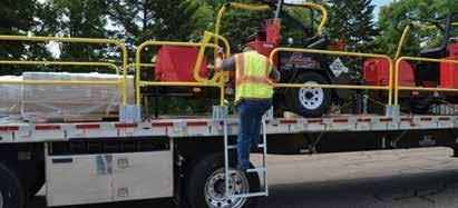 SPEEDGUARD FLATBED PROTECTION An OSHA compliant system that prevents falls from trailer decks.