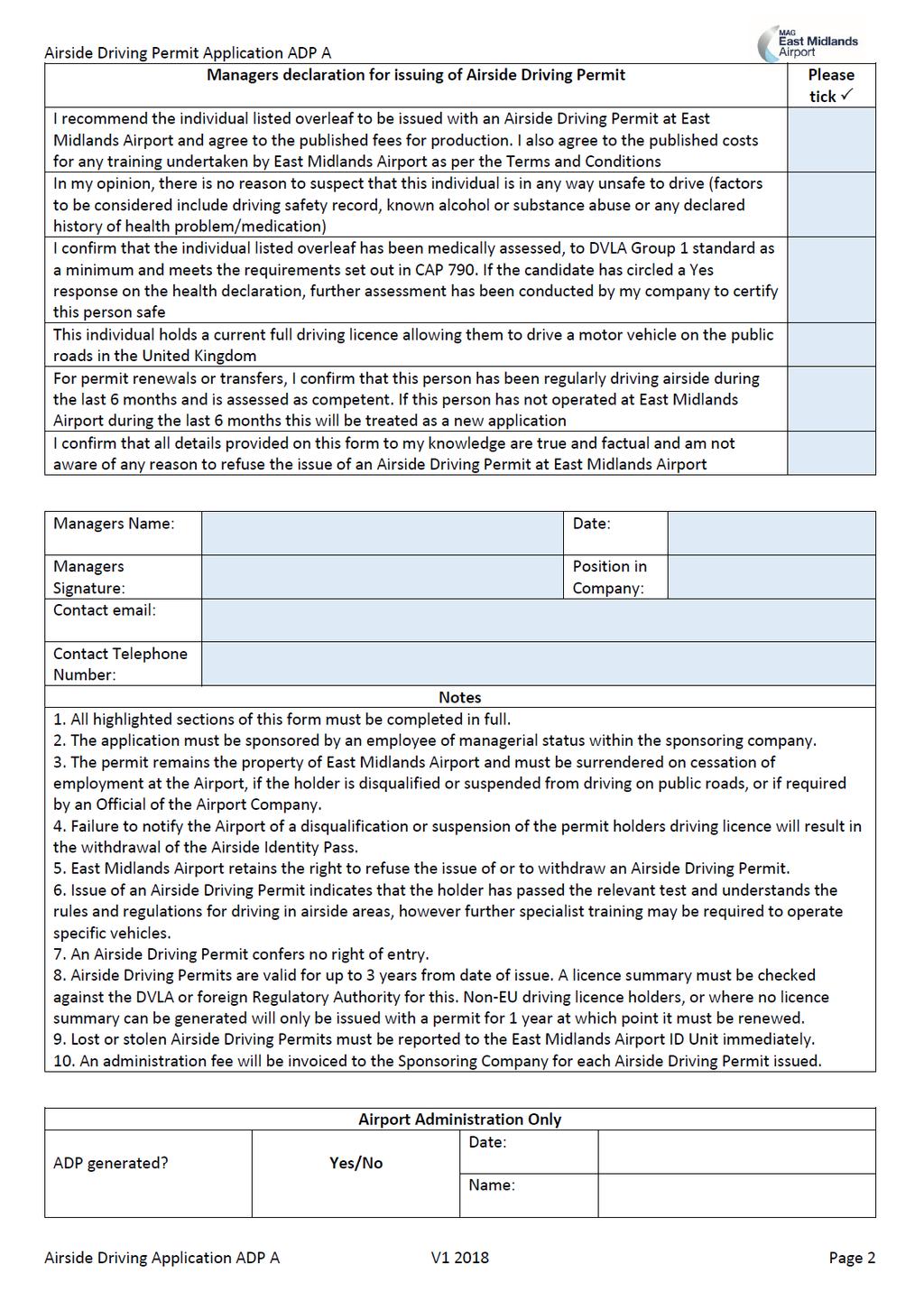 Appendix 2 A Permit Application Form (con