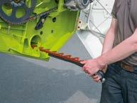 auger and knife bar mechanically driven via gearbox and drive shaft Reel with optimised reel tine carriers, wear-resistant tine