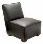 armless chair Charcoal Leather 24 L 34 D 33