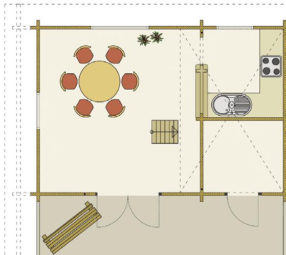 Roof-area: 62,00 m² Slope 26 degrees Door/window: as shown in the drawing Living-area: ca.