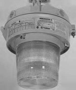 1-4 Mercmaster III Low Profile Enclosed and Gasketed ixtures for Hazardous and Adverse Locations High Pressure Sodium, Metal Halide, and Pulse Start Metal Halide luminaires.