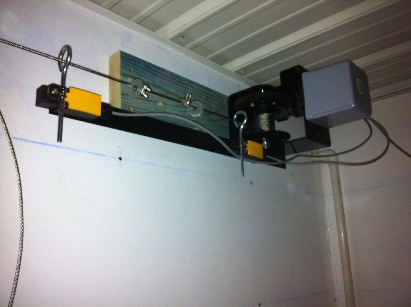 8) Mount the winch on the power supply wall end of the room to optimize step 12, below.