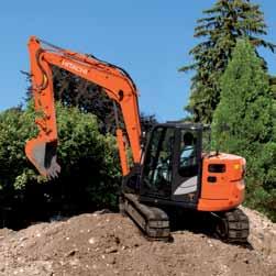 Hitachi has further enhanced the performance of the new ZAXIS 85USB. The diameters and resistance of the hoses in the new hydraulic system have been reduced to minimise pressure loss.