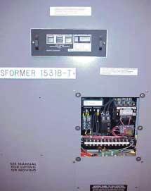 Section 4 - Transformer Center Panel modifications: Remove New cutout for Control Wire Model 98 Controller Asm. Fan Control Panel When Supplied Photo 2.