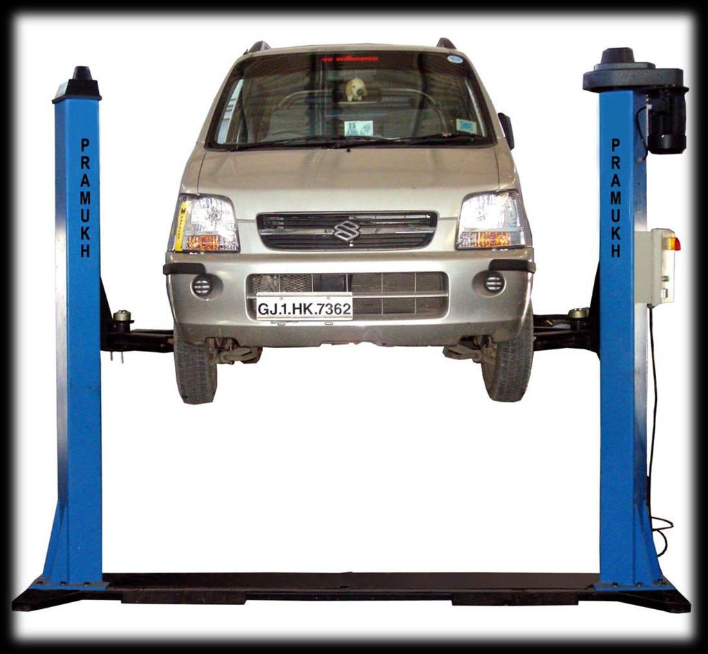 ::: ELECTRO MECHANICAL TWO POST CAR LIFT ::: :: Model :- TPL 300 :: Electric motor Distance between column Width of base Max. length long arms Min. length long arms Max.