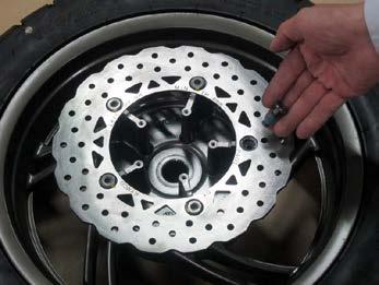 Installation Fit the rear brake disc into place on the wheel as