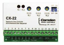 DOOR CONTROL RELAYS CX-22: DUAL FUNCTION RELAY Camden s CX-22 Dual Function Relay has all the market leading features of our CX-12 switching network with the added control of restroom doors in