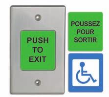 00 ( PUSH TO EXIT, EMPUJE PARA ABRIR, wheelchair symbol) CM-9700C Switch with 3 English and French labels $188.
