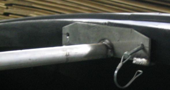 On the front and rear latches, the 3 offset tubing should sit on the inside of the skirting bracket to ensure the proper distance between hoods.