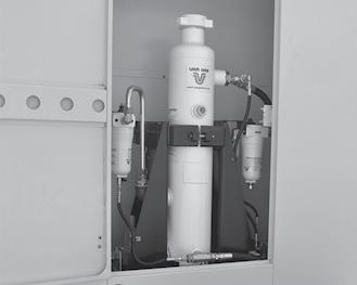 The onboard scrubber system includes coalescing and particulate