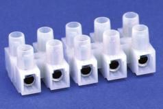 Terminal Block up to 6.0mm 2 conductor size, cont. 82010230: Terminal block with wire protectors for use with 6-wire cable up to 6.0mm 2 (wire protectors limit wire size). 25.0 14.3 25.4 11 4.