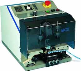 MCK Cutting & Preforming machine for reeled and radial components The MCK machine is designed for precision preforming of radial components in bandoliered form.