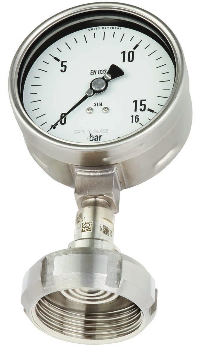 Pressure Pressure gauge per EN 837-1 with mounted diaphragm seal With SMS threaded connection Model DSS19F WIKA data sheet DS 95.
