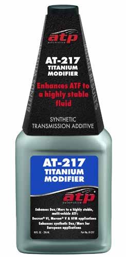AT-217 Titanium Modifier Offers the benefits of a transmission protectant and friction modifier in one additive.