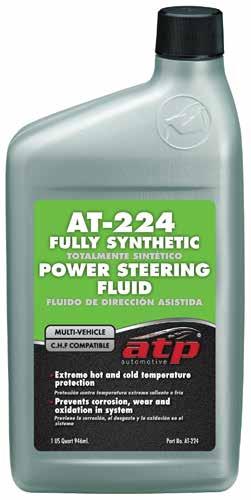 AT-224 Multi Vehicle Power Steering Fluid Perfect for all uses; from increasing efficiency and life of the power steering system in a daily driver, to specialty, severe-duty and high performance