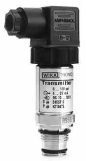 Type S-11 Flush Diaphragm Industrial Standard Features Pressure Transmitter Signal Output: 4-20 ma 2-wire Supply Voltage: 10-30 VDC Electrical Connection: DIN EN 175301-803 (DIN 43 650) with plug
