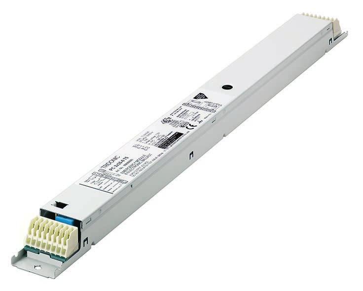 T5 PC, 220 240 V 50/60 Hz Linear fluorescent lamps Product description Combination of electronic ballast and emergency lighting unit For T5 fluorescent lamps Low-profile casing (21 x 30 mm