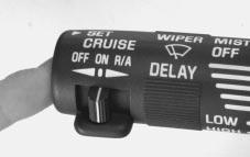 Resuming a Set Speed Suppose you set your cruise control at a desired speed and then you apply the brake. This, of course, shuts off the cruise control. But you don t need to reset it.