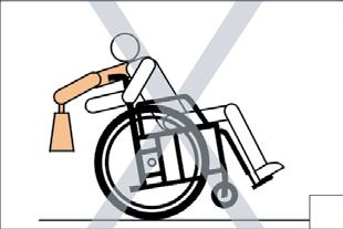 Whilst reaching for items from the side of the wheelchair, ensure it is as close to the wheelchair as possible to prevent the user from stretching their upper body out of the wheelchair.
