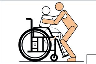 The user must never turn their upper body rearward to reach behind the wheelchair.