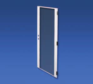 Varicon M - Front and rear Glazed doors (grey tinted) Steel frame with grey tinted safety glass panel. The strip covers the 19- inch profiles. The locking mechanism are ordered separately.