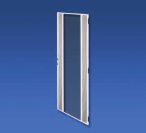 Varicon M - Front and rear Glazed doors ventilated (grey tinted) Steel frame with perforation and grey tinted safety glass panel. The strip covers the 19-inch profiles.