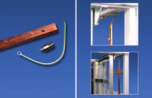 mounting materials 70 Earth rails copper The grounding strip (20x5mm) is made from copper and can be fitted to the mounting depth posts, 19-inch profiles and frames