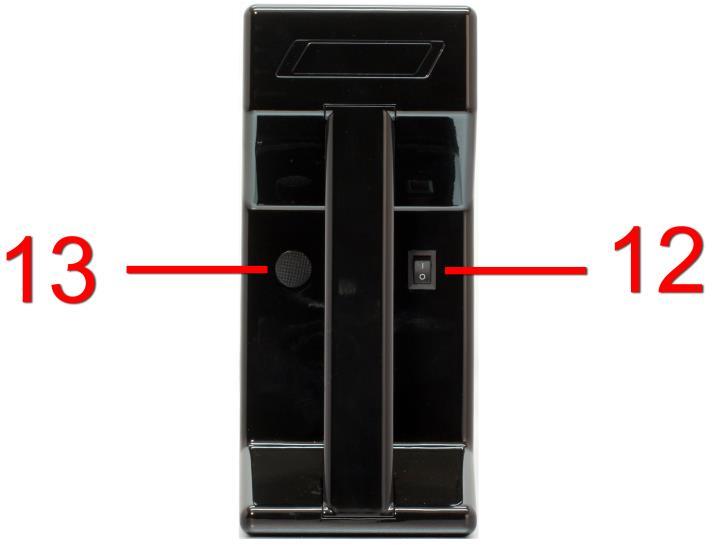 12. Main Power Switch (hard power switch, you must switch this on before using