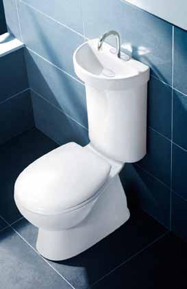 star rated toilet profile 5 CLose coupled suite with integrated hand basin