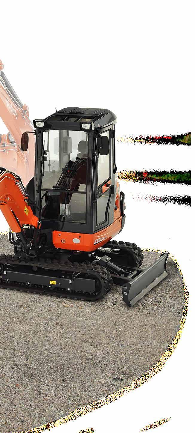 KUBOTA MINI EXCAVATOR 4 Adjustable maximum oil flow on auxiliary circuit The maximum oil flow rate of the auxiliary circuit can be changed/adjusted by simply pushing a switch there s no