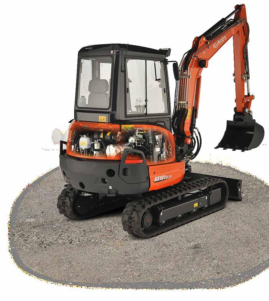 With Kubota excavators, maintenance is simple and quick, so you can work more efficiently.