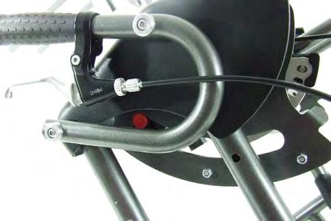 Press the locking button (A) and swing the seat unit, that the seat stands vertically to the floor.