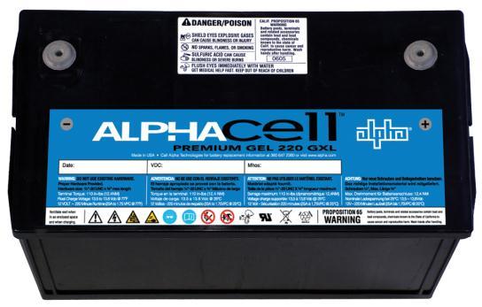 AlphaCell GXL Batteries Specifically designed for Cable TV Outside Plant Applications Long Float Life Expectancy - Proven long life performance in Cable TV Ultra low