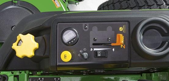 9 Zero Turn Mower Z997R Simple cutting height adjustment Easy deck adjustment thanks to the cutting height selector conveniently located on the right hand control panel.