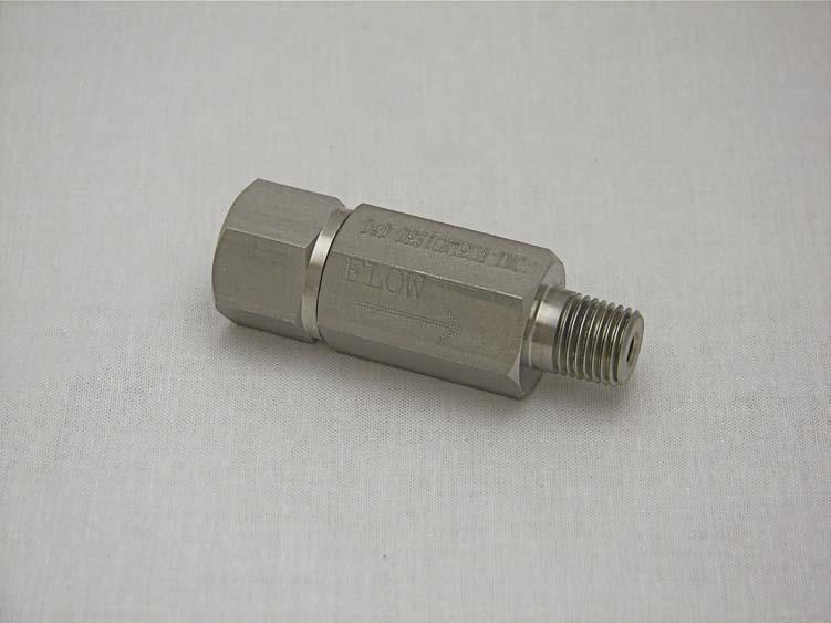 CVA-11000 Specifications: Features: Check Valve Assembly Connection: Inlet 1/4 FNPT Outlet 1/4 MNPT Size:.875 Hex Length: 2.75 Flow: 4.