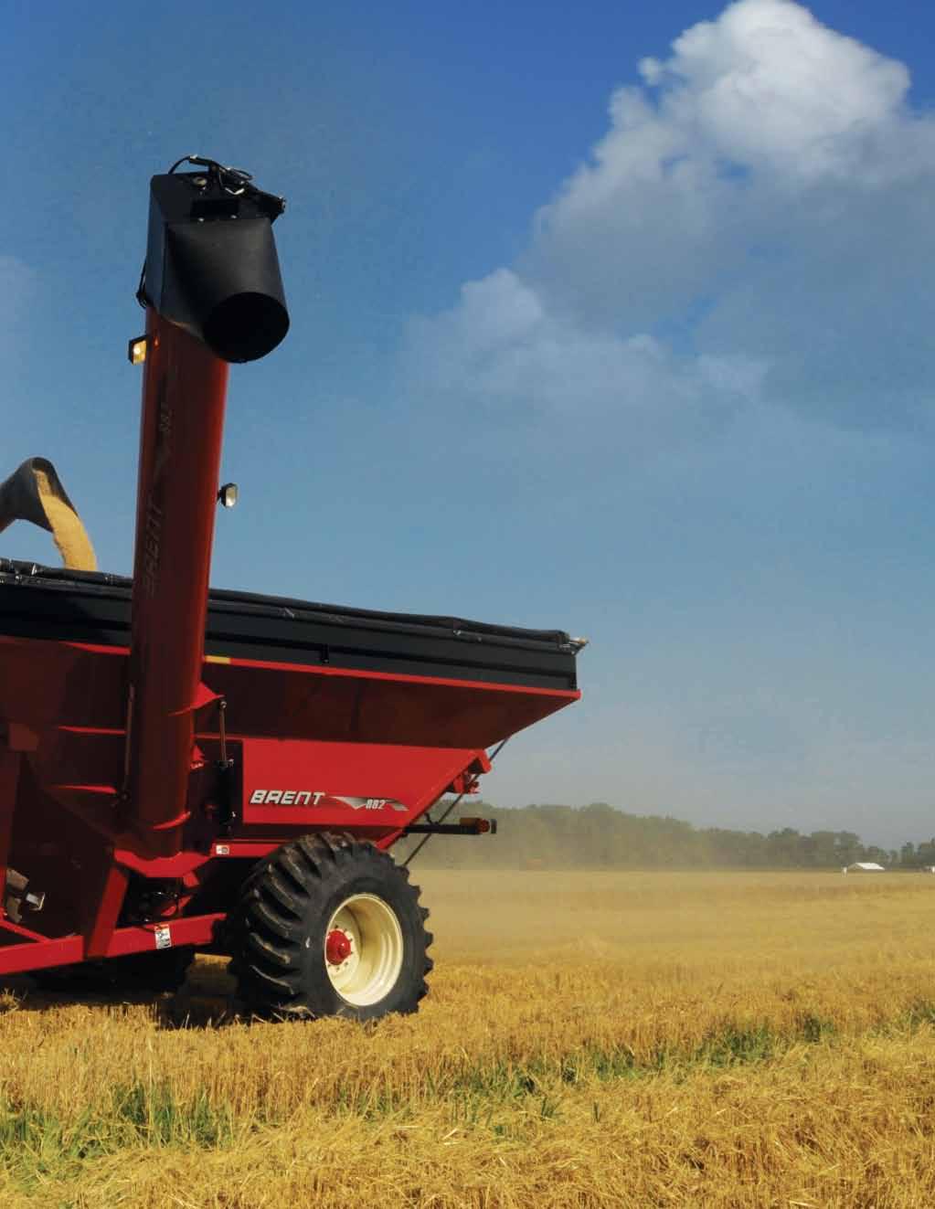 Harvest goes smoother with every Brent grain cart. The corner auger positioning provides the industry s greatest unloading height and reach.