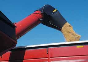 Upper and lower high-volume 20 -diameter augers on models 1082 and 882 deliver unloading speeds up to 500 bushels per minute.