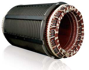 The stator core forms a solid block that retains its rigidity throughout the life of the motor.